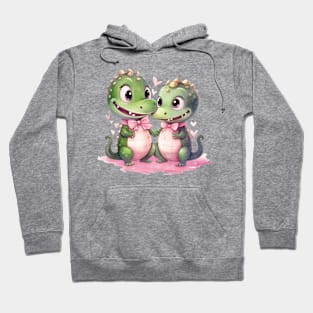 Valentine Crocodile Couple Hoodie